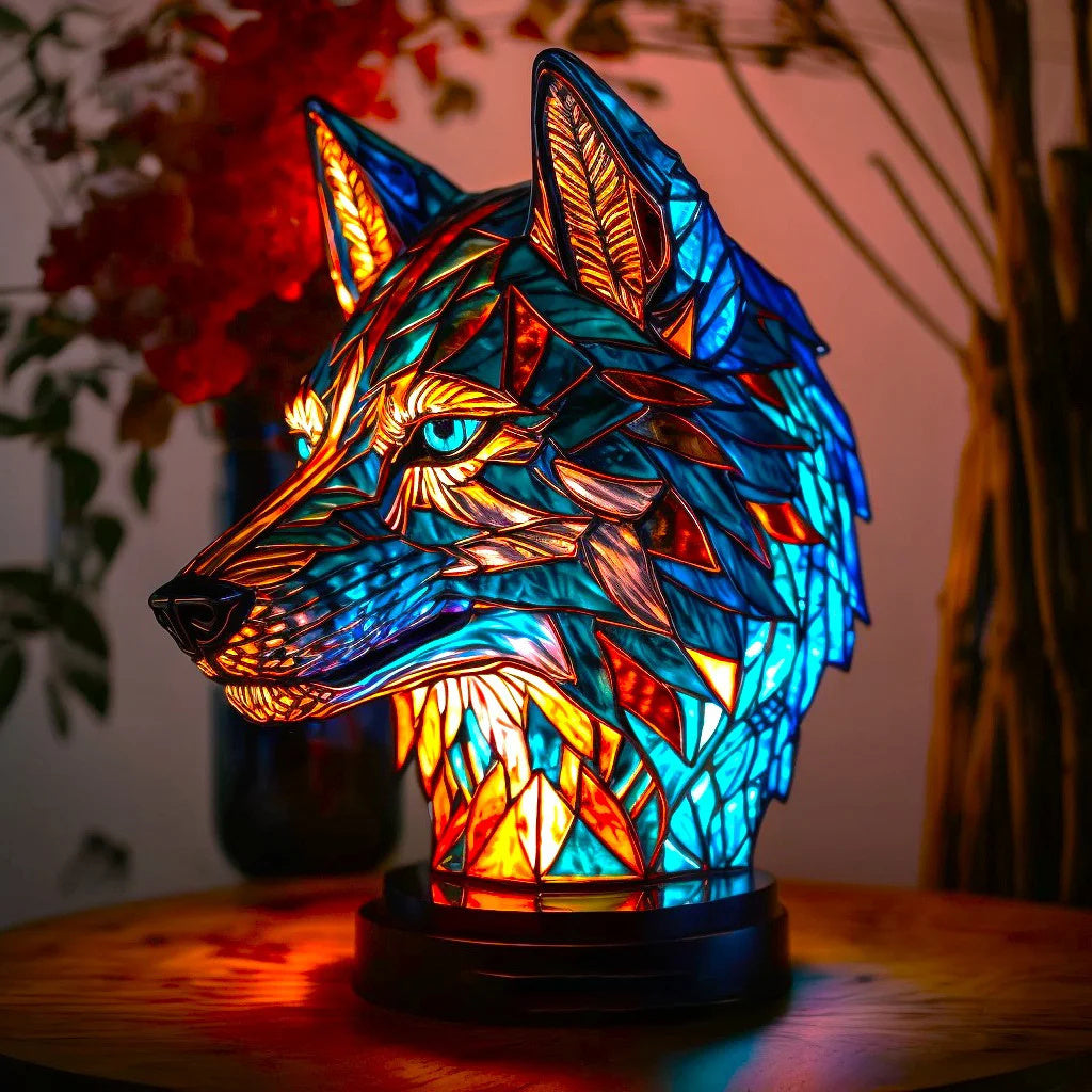 Decoratieve Tafellamp Glas Tiermotief LED-verlichting 20x15x12cm Handgemaakt Buntglas Sfeerlamp Woonkamer