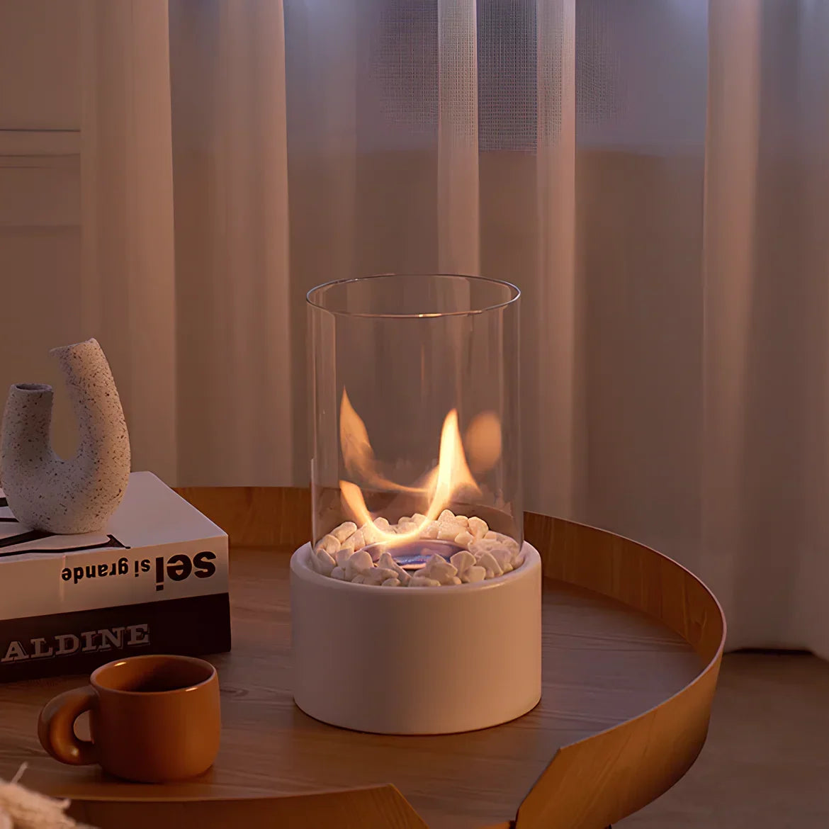 Olielamp met Open Vlam Glas Zwart Wit Tafellamp Sfeerverlichting Klassiek Design Woonkamer Restaurant