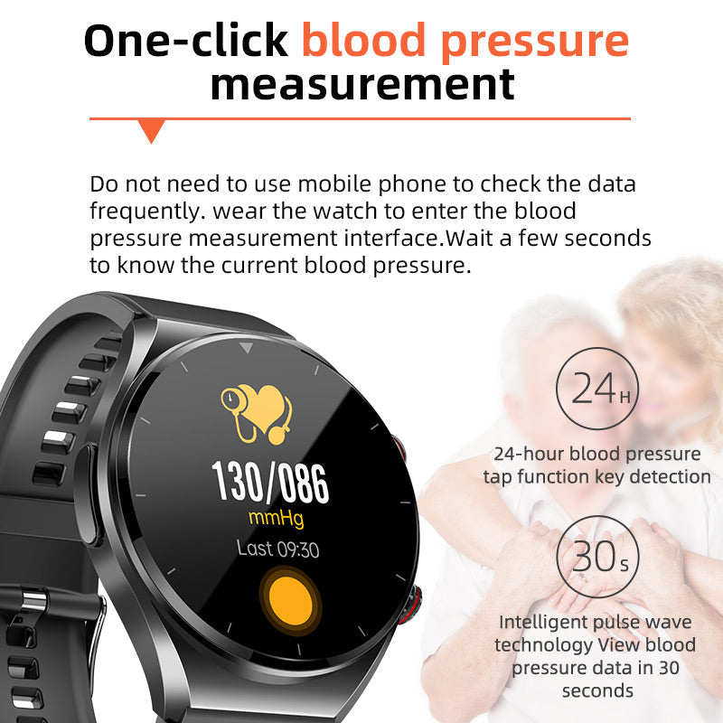 Smartwatch met Bloedsuikermeting ECG Bloeddrukmeter Hartslagmonitor Gezondheidstracker voor Sport en Fitness