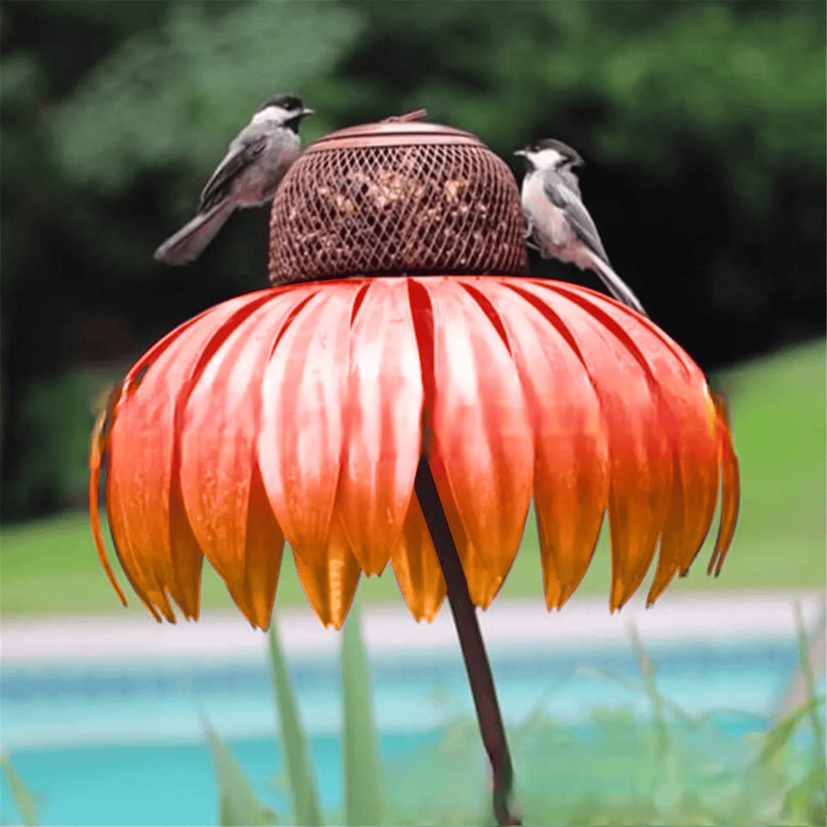 Decoratieve Vogelvoeder voor de Tuin - Metalen Vogelvoerhouder op Steker voor Buiten