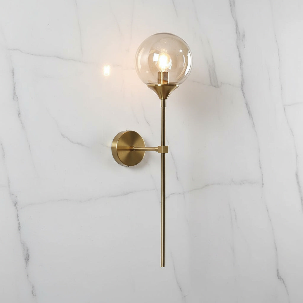 Moderne Wandlamp met Glazen Kap - Chroom of Gouden Afwerking - Scandinavische Stijl