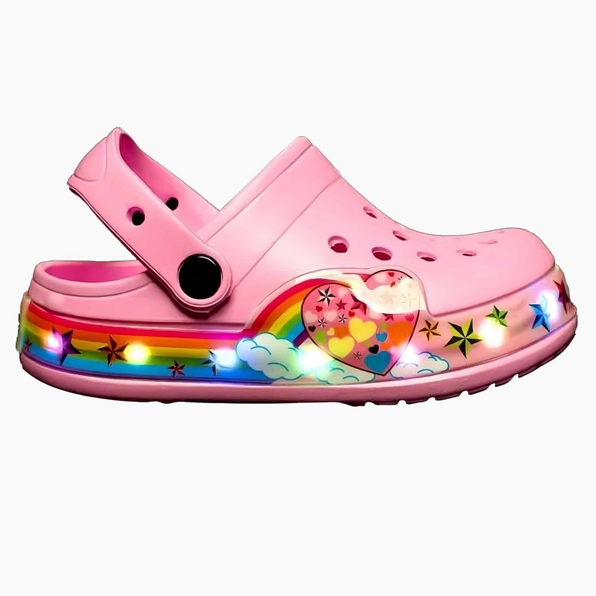 Verlichte Clogs voor Kinderen - Kleurrijke Instapschoenen met LED-Lichtjes - Ademend en Comfortabel voor Binnen en Buiten - Verstelbare Riempjes - Maat 24-33