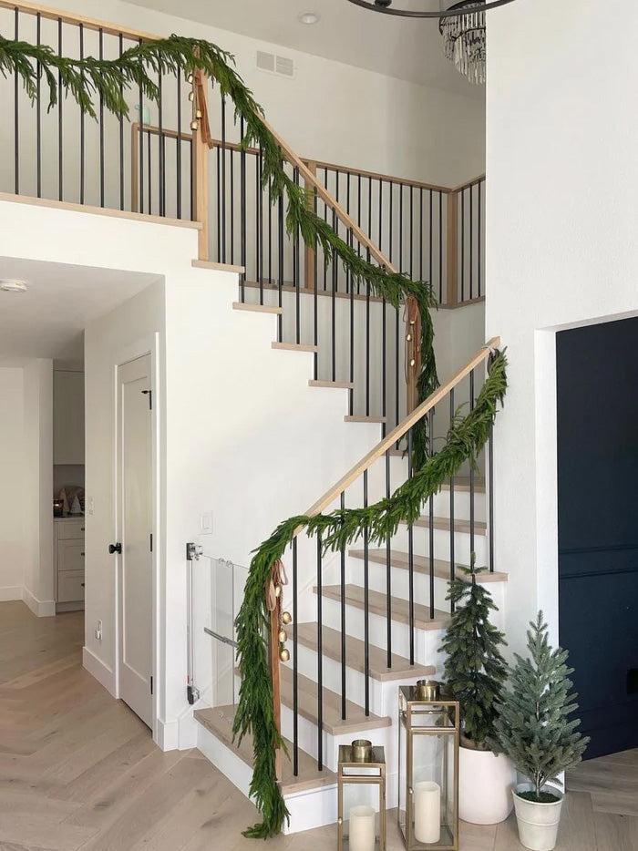 Kunstkerstslinger Dennentakken 120-270cm Dicht Groen Buigbaar Decoratief Binnen Buiten Deur Trap Haard Decoratie