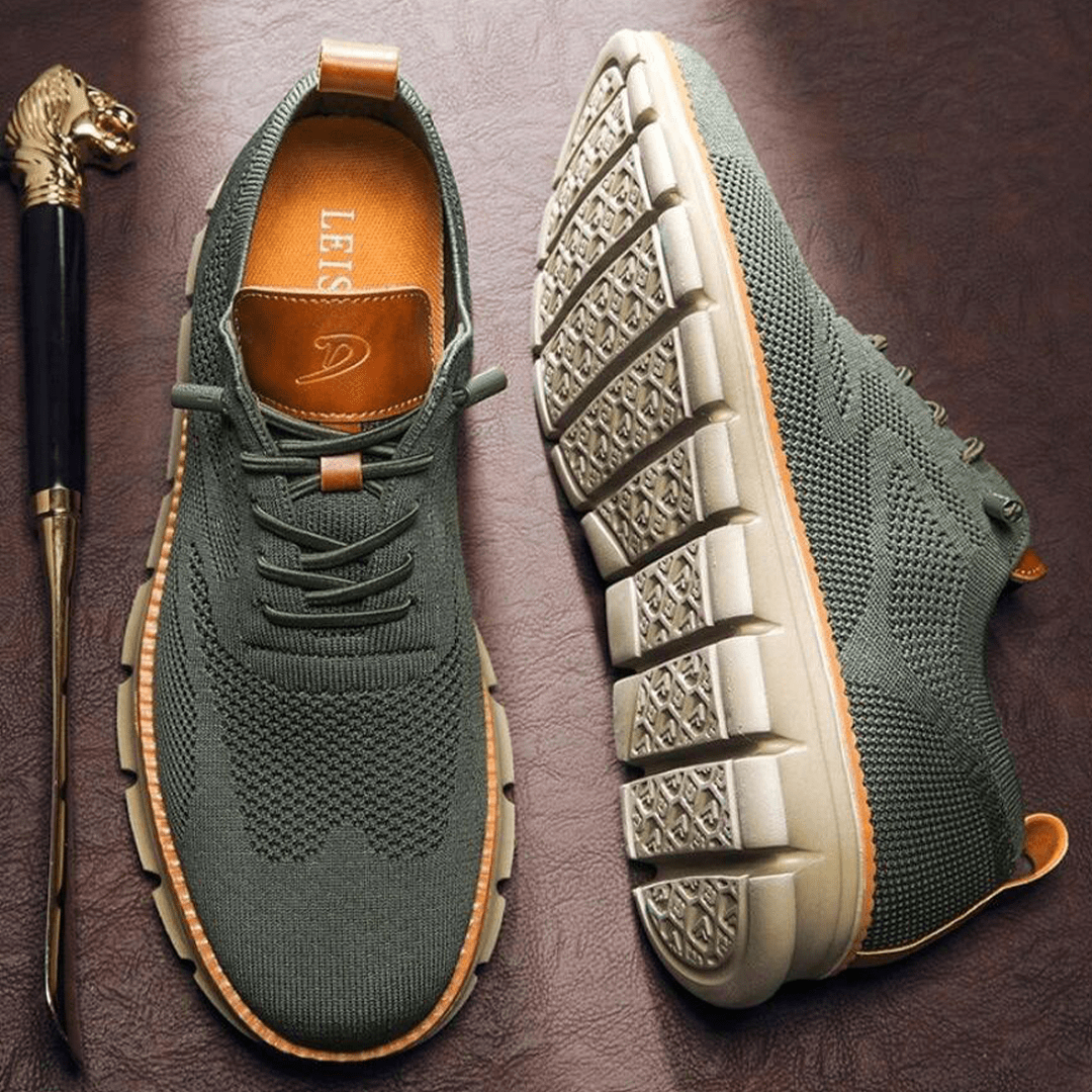 Herenschoenen Elias Comfortabel Veganistisch Leer Ergonomisch Ademend Licht Casual Elegant Zwart Olijf Bruin