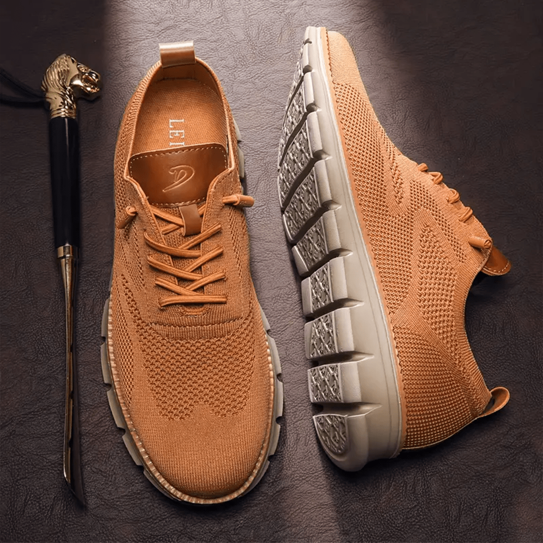 Herenschoenen Elias Comfortabel Veganistisch Leer Ergonomisch Ademend Licht Casual Elegant Zwart Olijf Bruin