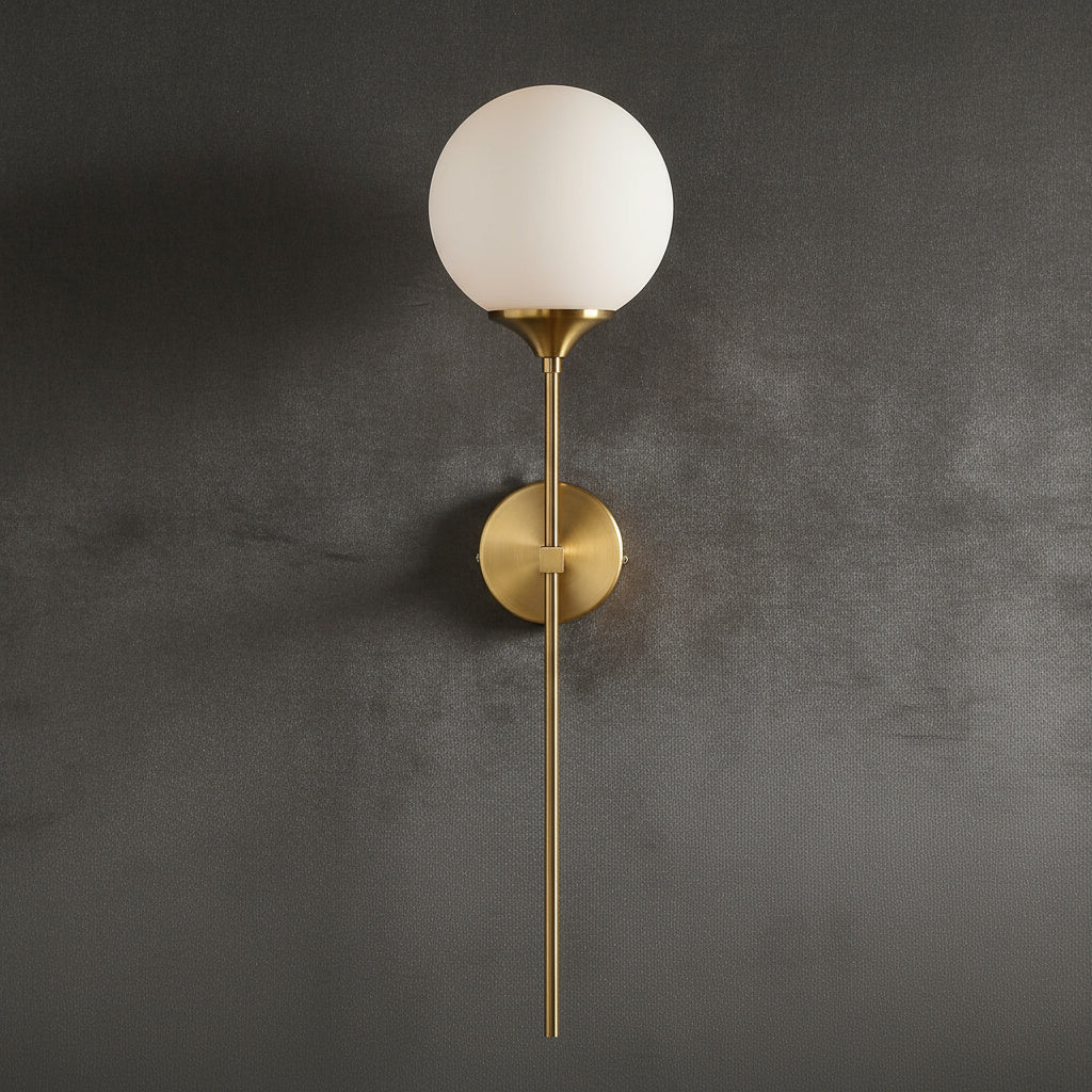 Moderne Wandlamp met Glazen Kap - Chroom of Gouden Afwerking - Scandinavische Stijl