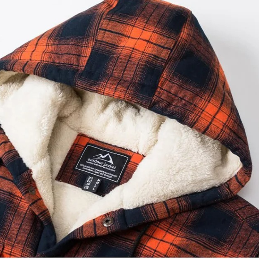 Gevoerde Flanel Overshirt Heren Geruit Overhemdjack Capuchon Warm Winterjas Herfst Outdoor Werkkleding