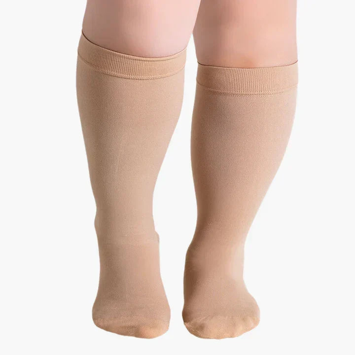 Compressiekousen met Geleidelijke Druk Naadloos Ademend Zwart Huidskleur S tot 7XL Comfort Sokken Dagelijks