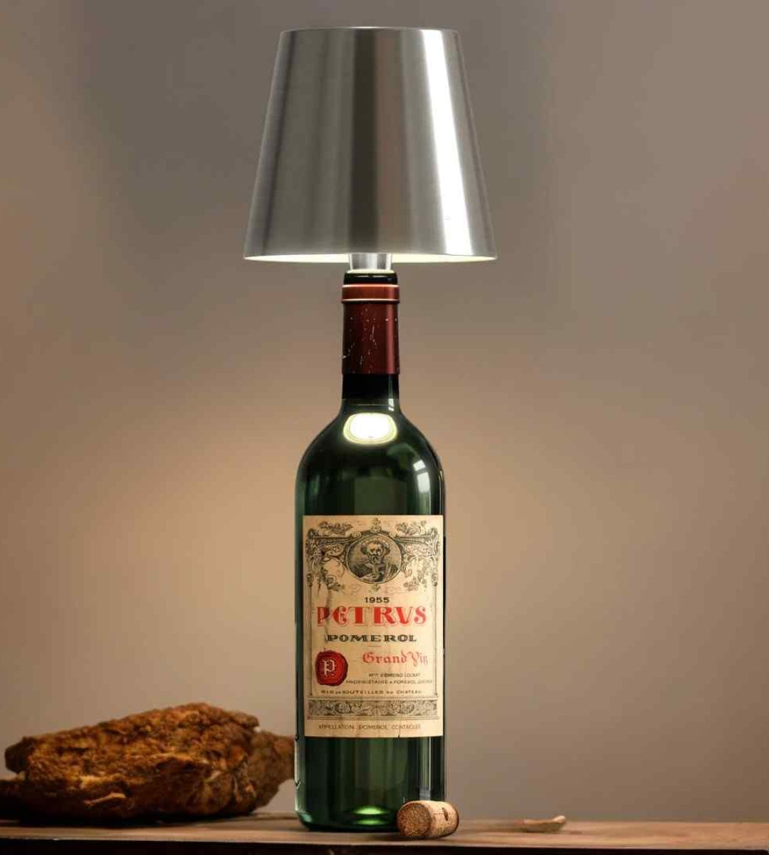 Flessenlamp LED Oplaadbaar Aluminium Tafellamp Voor Wijnfles Warm Licht