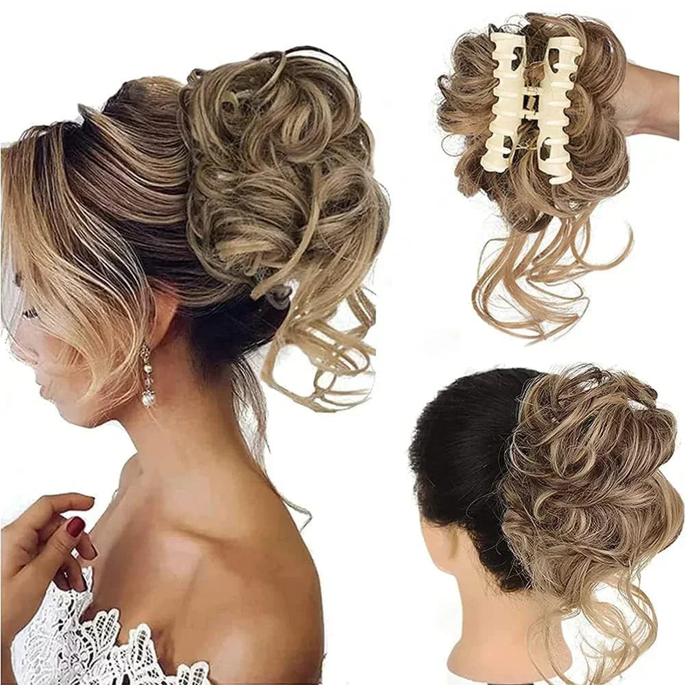 Clip-In Hair Bun met Krullen - Vollere Knot in Seconden zonder Styling
