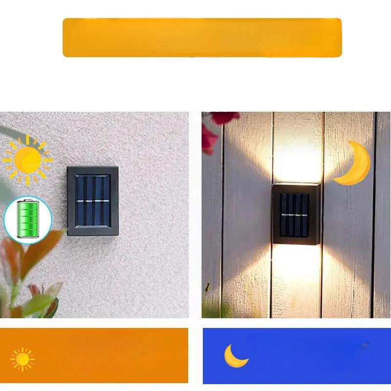 Zonne-energie Wandlamp voor Buiten IP65 Waterdicht Tuinverlichting Terras Pad Trap Oprit Warm Wit Koud Wit