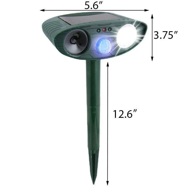 Zonne-energie Dierenverjager met Ultrasone Sensor Bewegingsdetectie voor Tuin Patio Gazon Ongedierte Bescherming