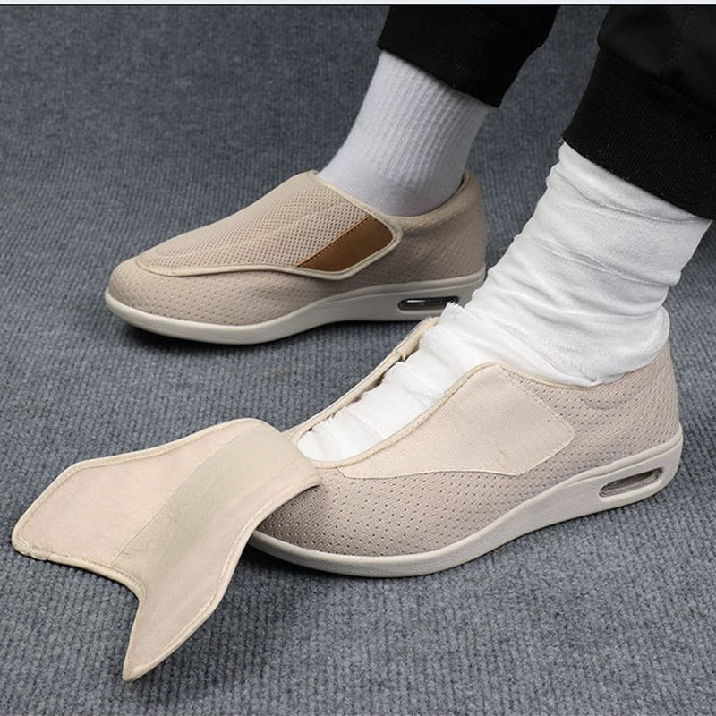 Aanpasbare Schoenen Extra Breed voor Gevoelige Voeten met Uitneembaar Binnenzool en Klittenband Maat 36-46