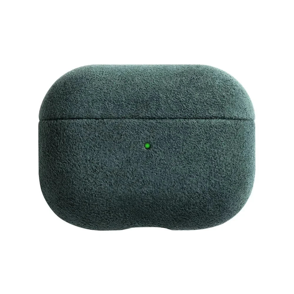 Premium Alcantara AirPods Hoesje met Draadloos Opladen Krasbestendig Stofdicht Beschermhoes voor Apple