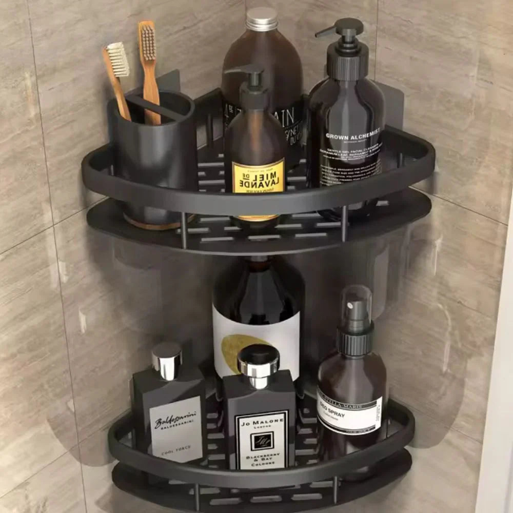Wandorganizer Badkamer RVS 1 of 2 Niveaus Doucherek Waterbestendige Wandmontage Opbergsysteem Doucheplank