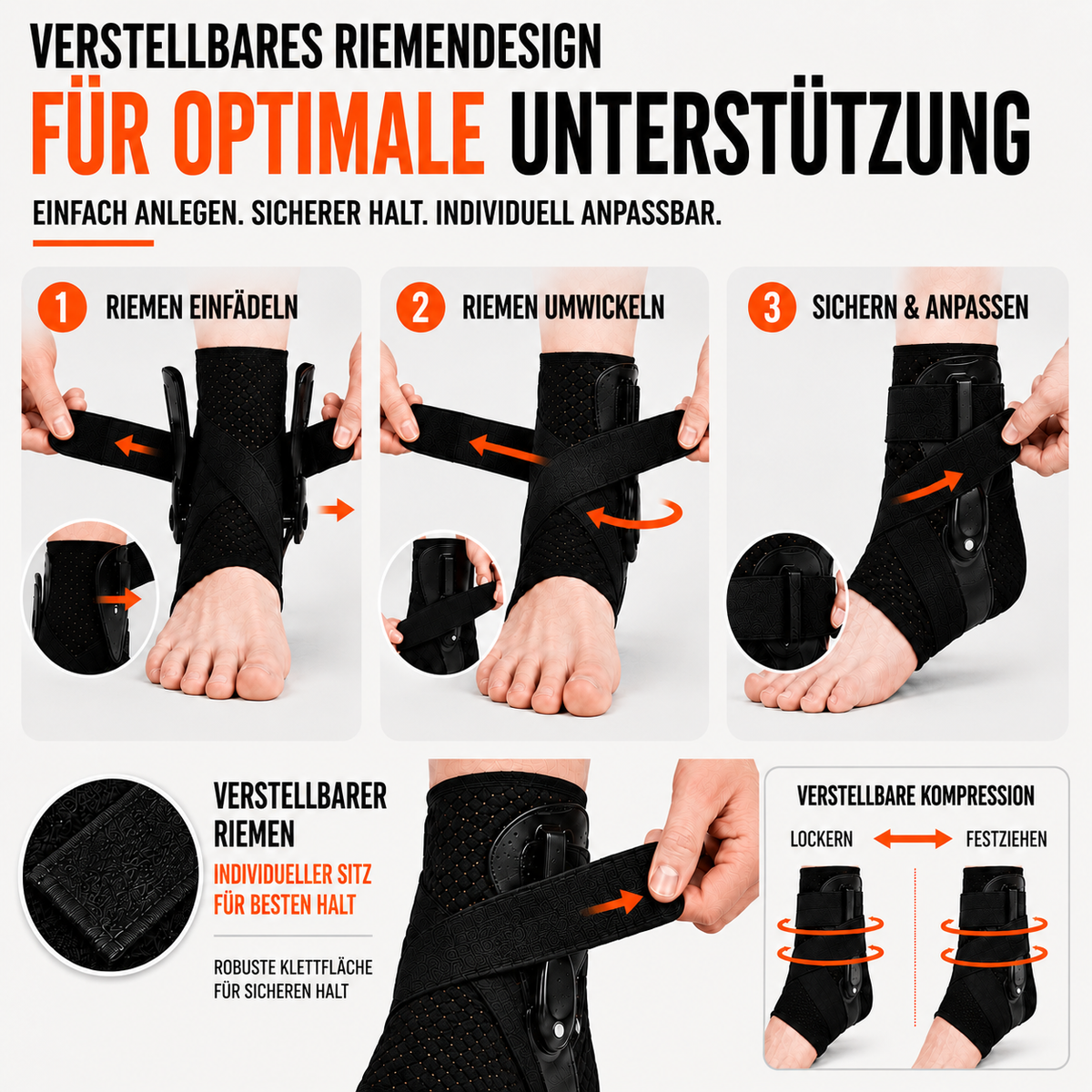 Verstelbare Enkelbrace met Compressie en Zijsteun voor Sport Herstel Stabiliteit Blessurepreventie