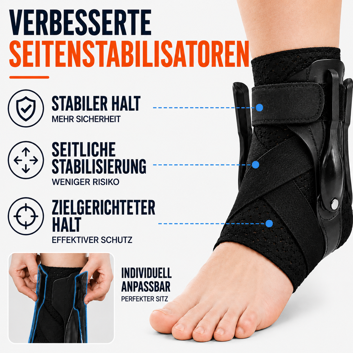 Verstelbare Enkelbrace met Compressie en Zijsteun voor Sport Herstel Stabiliteit Blessurepreventie