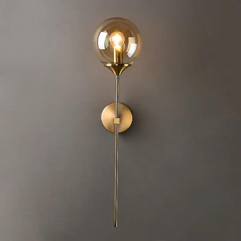 Moderne Wandlamp met Glazen Kap - Chroom of Gouden Afwerking - Scandinavische Stijl
