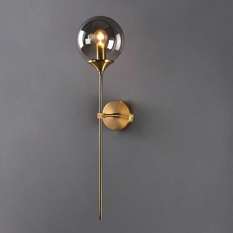 Moderne Wandlamp met Glazen Kap - Chroom of Gouden Afwerking - Scandinavische Stijl