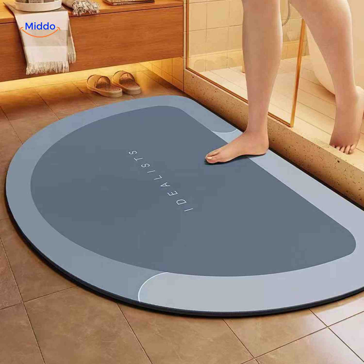 Sneldrogende Badmat met Antislip Onderkant - Extra Absorberend voor Badkamer, Toilet en Balkon