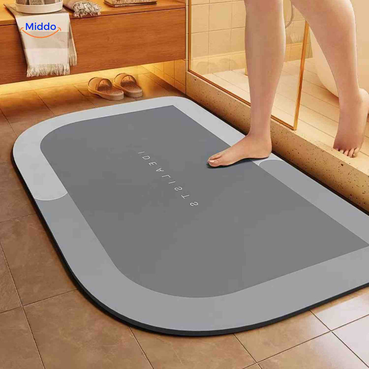 Sneldrogende Badmat met Antislip Onderkant - Extra Absorberend voor Badkamer, Toilet en Balkon