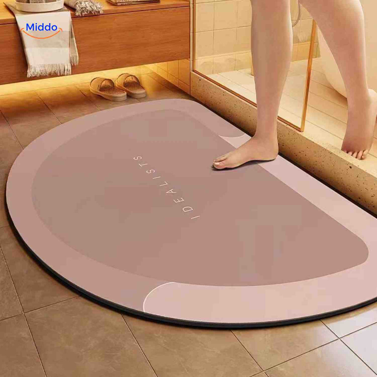 Sneldrogende Badmat met Antislip Onderkant - Extra Absorberend voor Badkamer, Toilet en Balkon