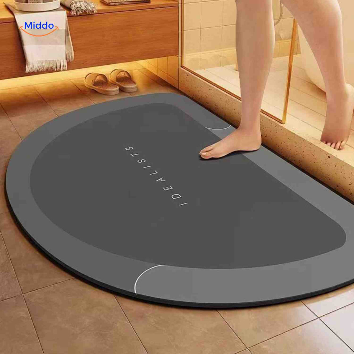 Sneldrogende Badmat met Antislip Onderkant - Extra Absorberend voor Badkamer, Toilet en Balkon