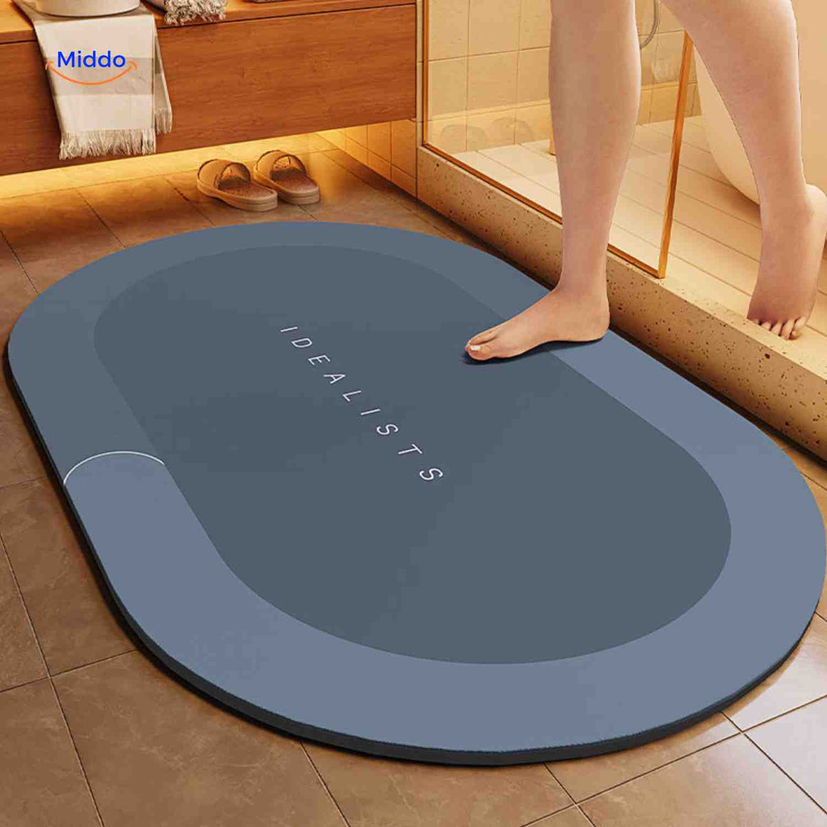 Sneldrogende Badmat met Antislip Onderkant - Extra Absorberend voor Badkamer, Toilet en Balkon