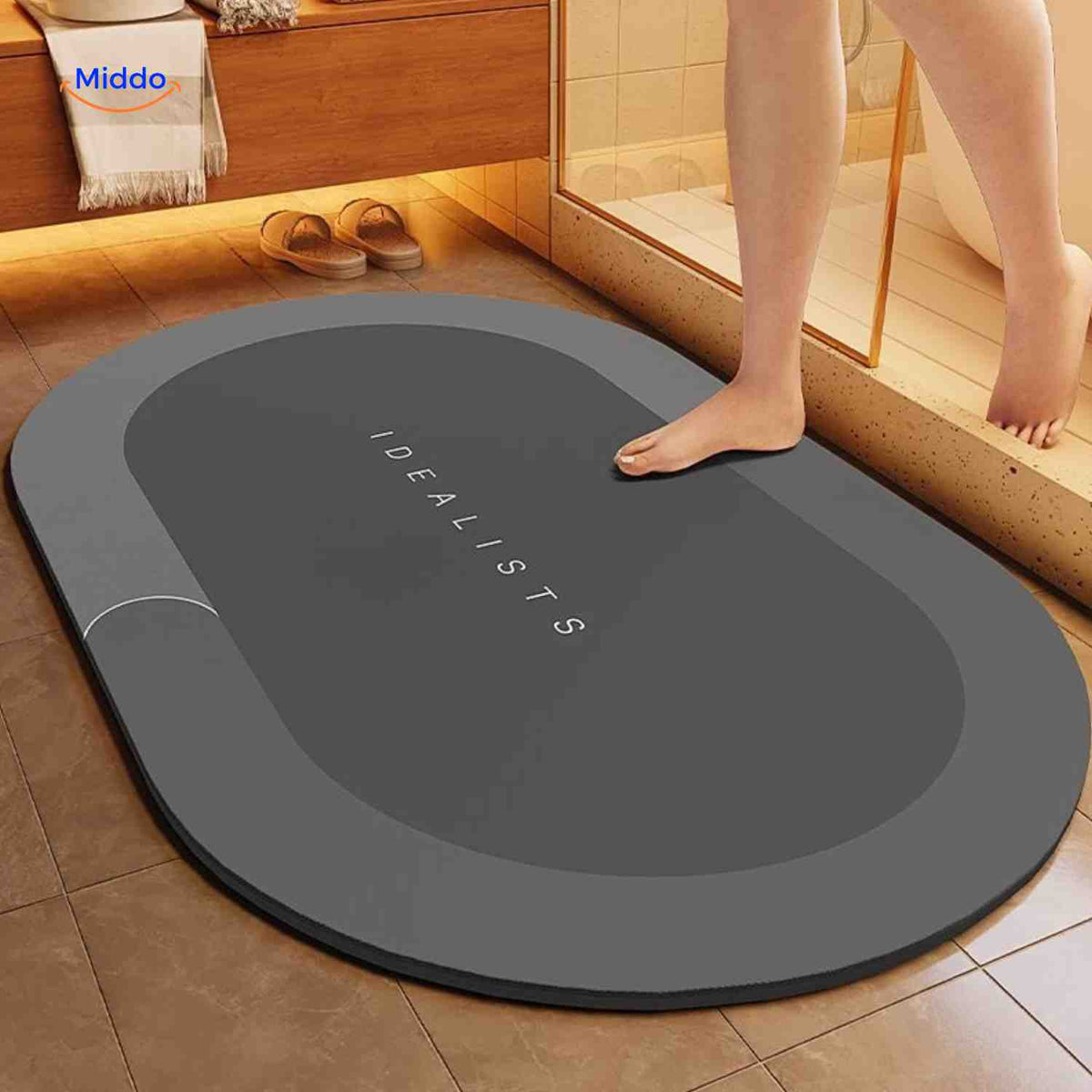 Sneldrogende Badmat met Antislip Onderkant - Extra Absorberend voor Badkamer, Toilet en Balkon