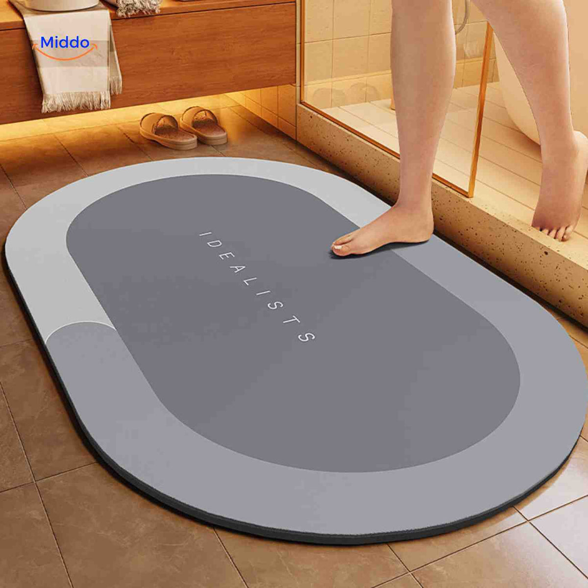 Sneldrogende Badmat met Antislip Onderkant - Extra Absorberend voor Badkamer, Toilet en Balkon