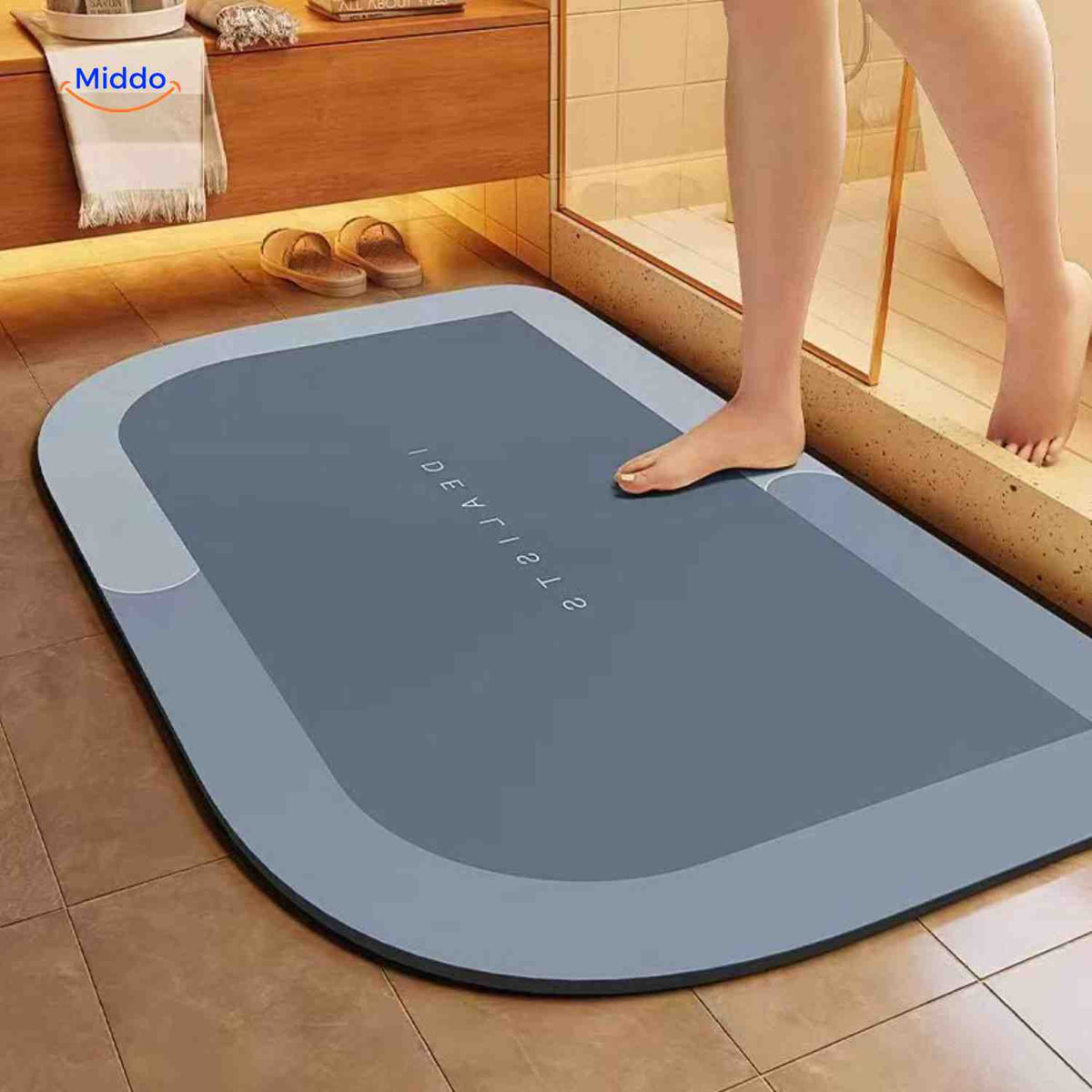 Sneldrogende Badmat met Antislip Onderkant - Extra Absorberend voor Badkamer, Toilet en Balkon