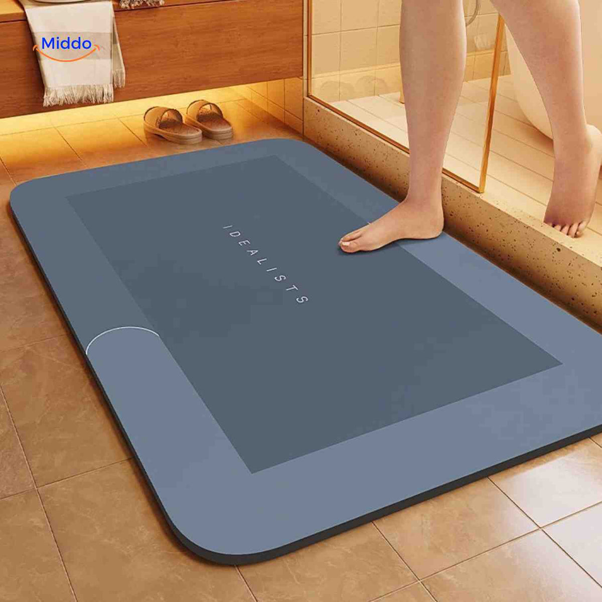 Sneldrogende Badmat met Antislip Onderkant - Extra Absorberend voor Badkamer, Toilet en Balkon