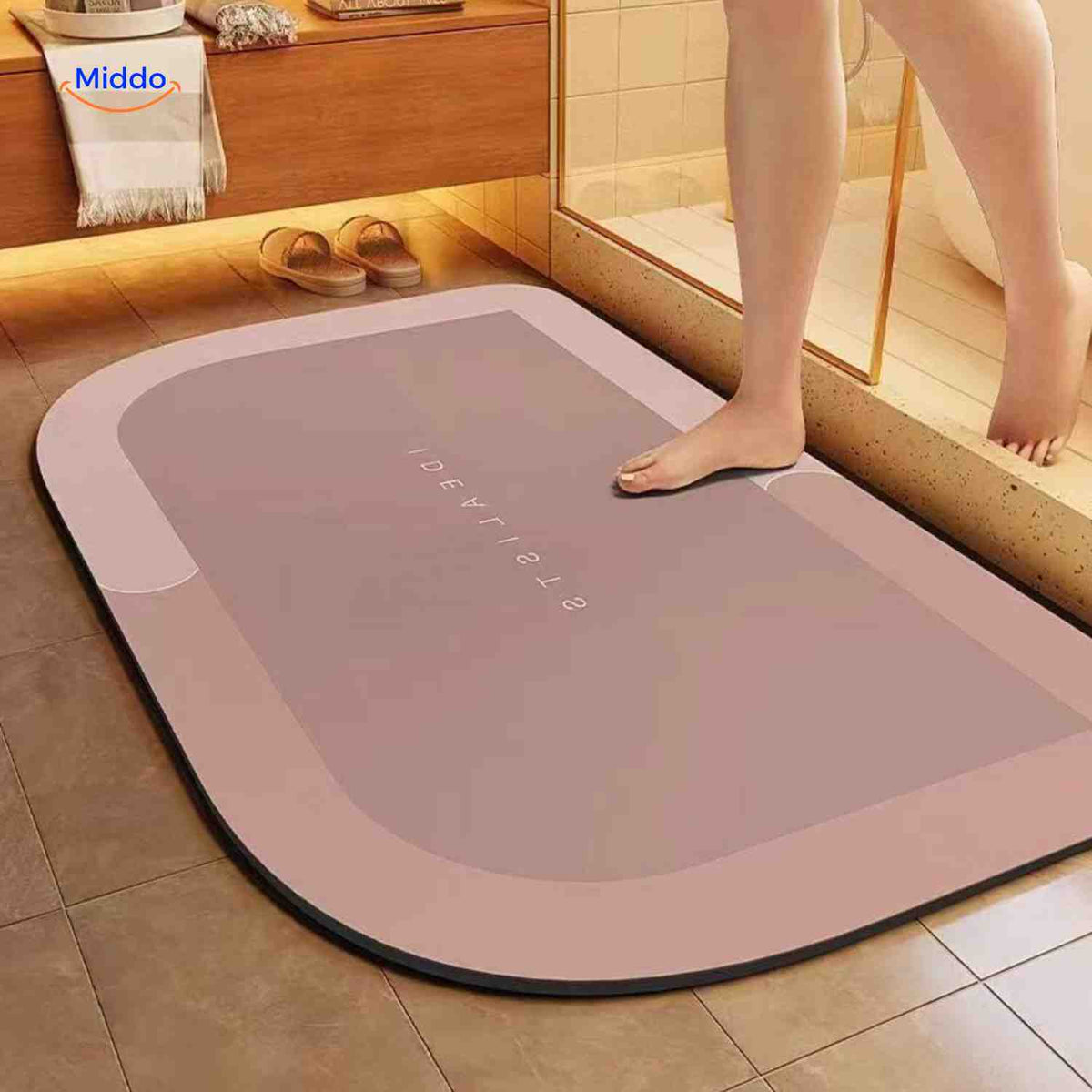 Sneldrogende Badmat met Antislip Onderkant - Extra Absorberend voor Badkamer, Toilet en Balkon