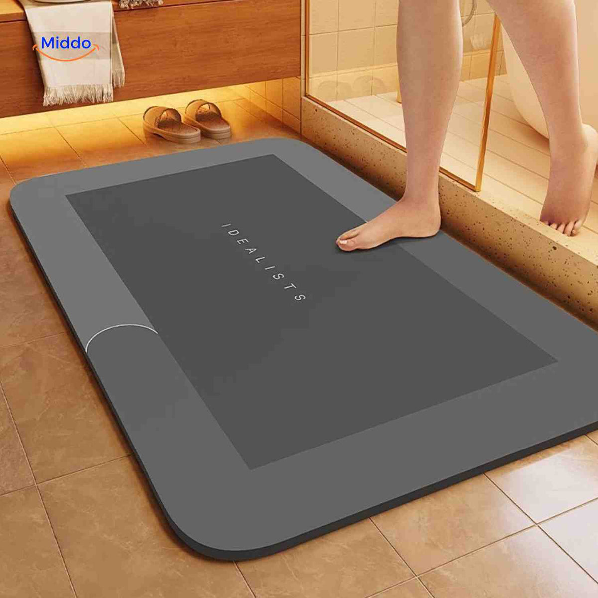 Sneldrogende Badmat met Antislip Onderkant - Extra Absorberend voor Badkamer, Toilet en Balkon