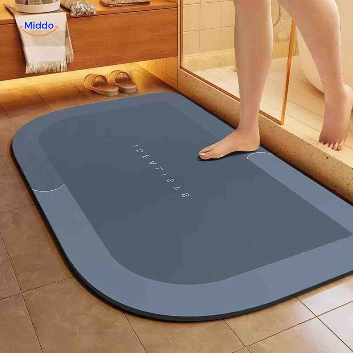 Sneldrogende Badmat met Antislip Onderkant - Extra Absorberend voor Badkamer, Toilet en Balkon