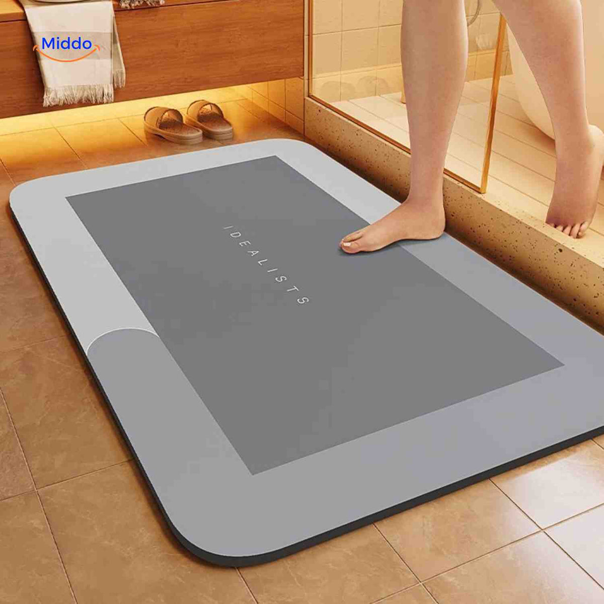 Sneldrogende Badmat met Antislip Onderkant - Extra Absorberend voor Badkamer, Toilet en Balkon