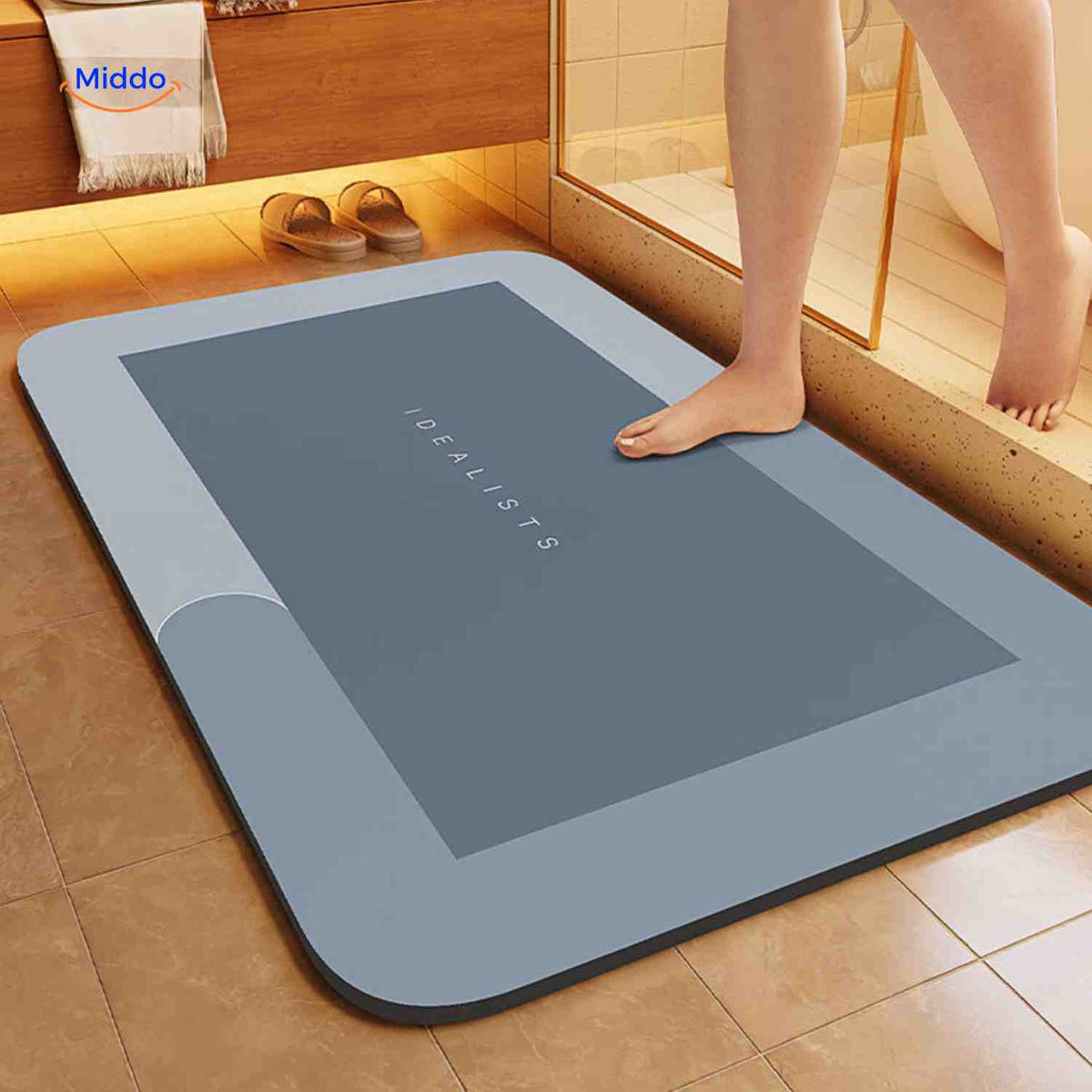Sneldrogende Badmat met Antislip Onderkant - Extra Absorberend voor Badkamer, Toilet en Balkon
