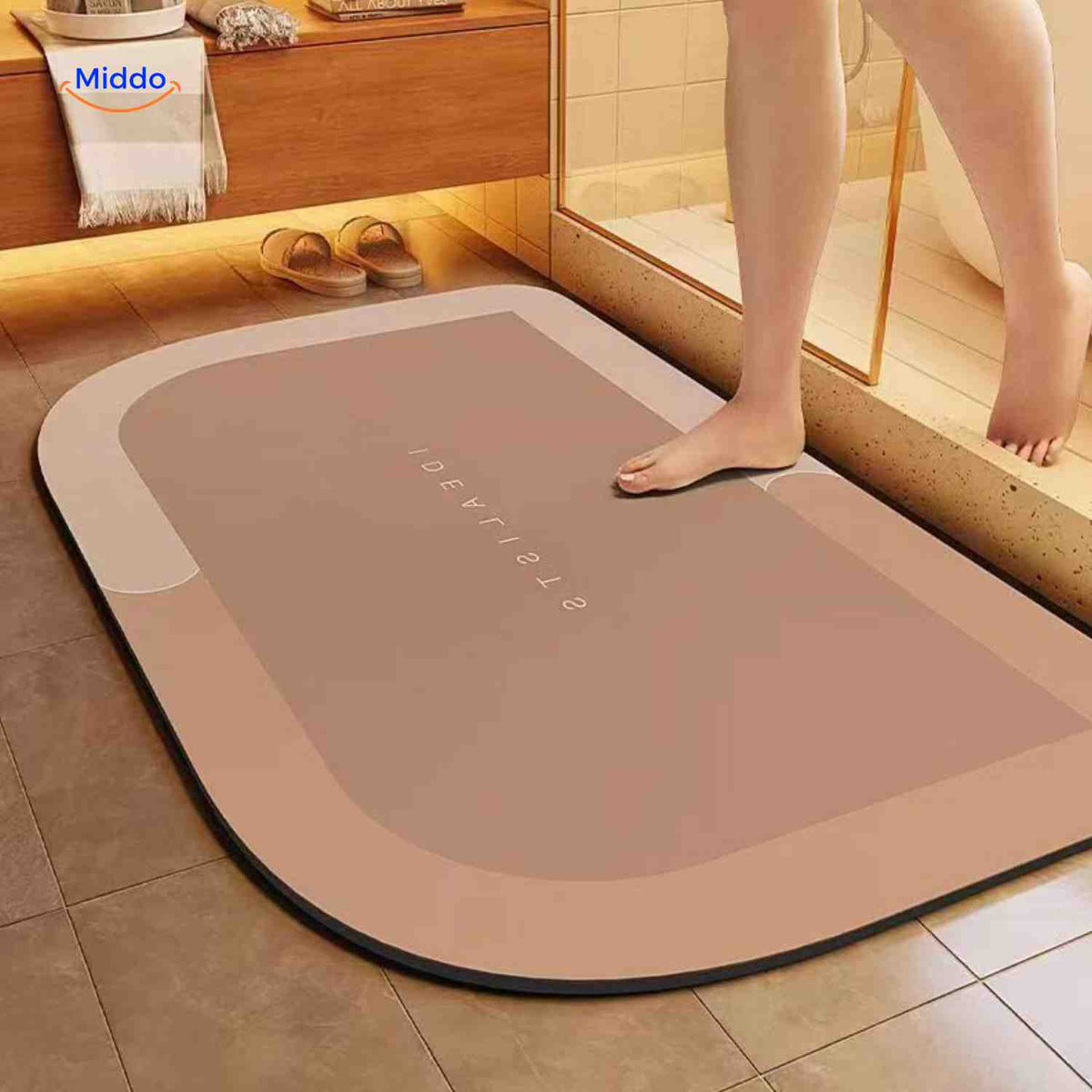 Sneldrogende Badmat met Antislip Onderkant - Extra Absorberend voor Badkamer, Toilet en Balkon