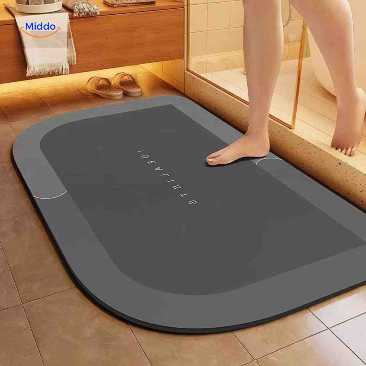 Sneldrogende Badmat met Antislip Onderkant - Extra Absorberend voor Badkamer, Toilet en Balkon