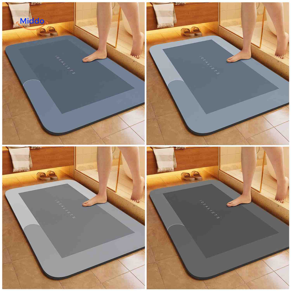 Sneldrogende Badmat met Antislip Onderkant - Extra Absorberend voor Badkamer, Toilet en Balkon