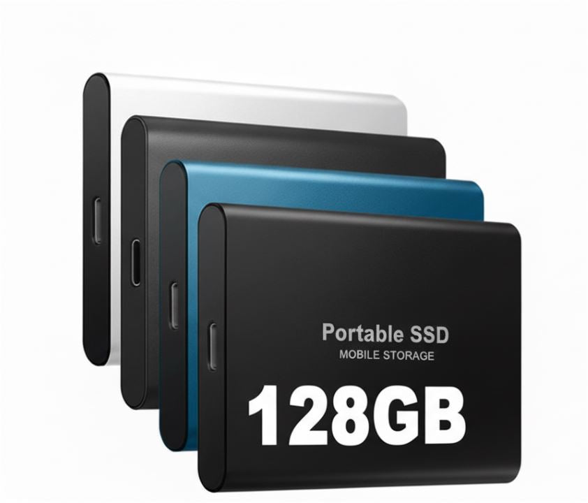 Externe SSD 128GB USB 3.2 Type-C Zwart Compact Draagbaar Opslag