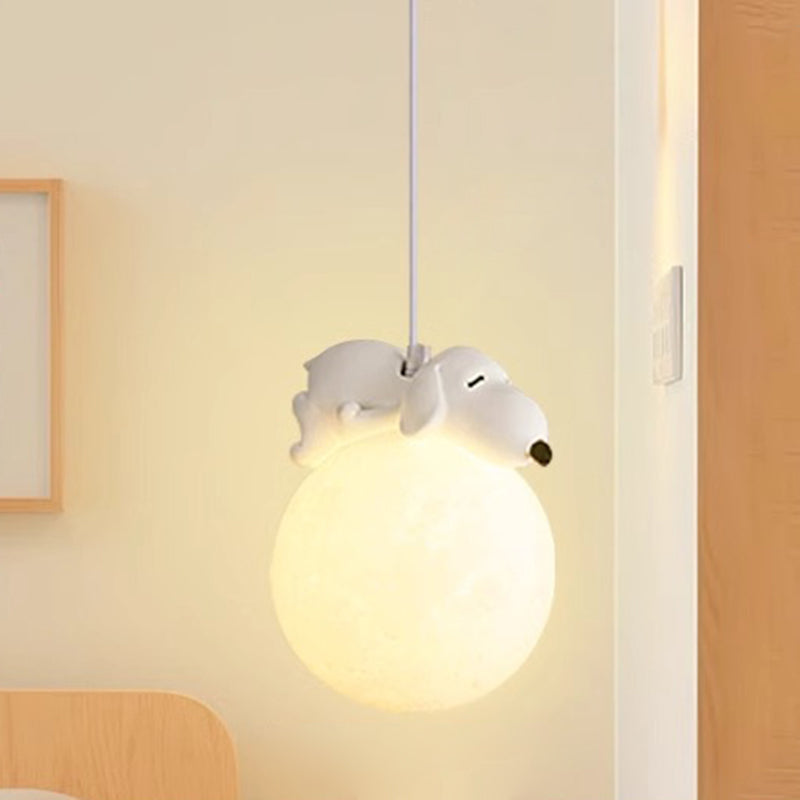 Speelse Hanglamp met Cartoon Figuren - PE Lampenkap en G9 Fitting - Wit Wandlicht voor Kinderkamer
