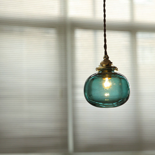 Vintage Hanglamp Goud met Glazen Kap E26 - Retro Koperen Verlichting voor Woonkamer en Eettafel