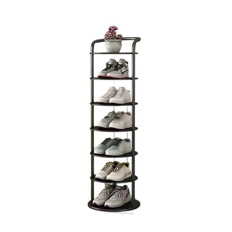 Rond Schoenenrek Meerlaags Verticaal Staal Hal Slaapkamer Garderobekast Opbergruimte Minimalistisch Design