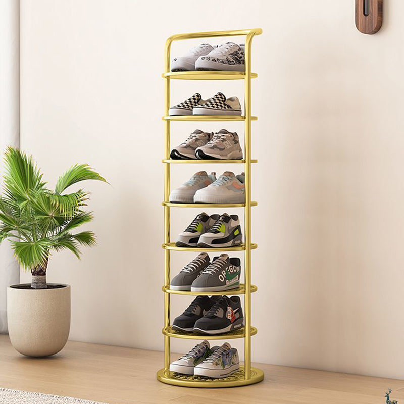 Rond Schoenenrek Meerlaags Verticaal Staal Hal Slaapkamer Garderobekast Opbergruimte Minimalistisch Design