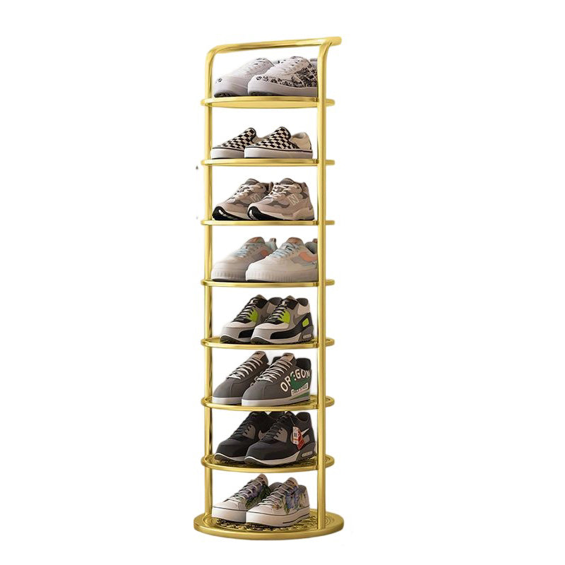Rond Schoenenrek Meerlaags Verticaal Staal Hal Slaapkamer Garderobekast Opbergruimte Minimalistisch Design