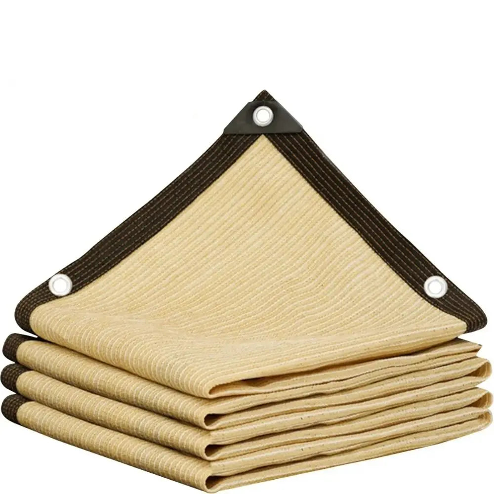 Schaduwnet Balkon Luchtdoorlatend HDPE 90% UV 2x3 tot 4x5 m Metalen Bevestigingsogen Beige