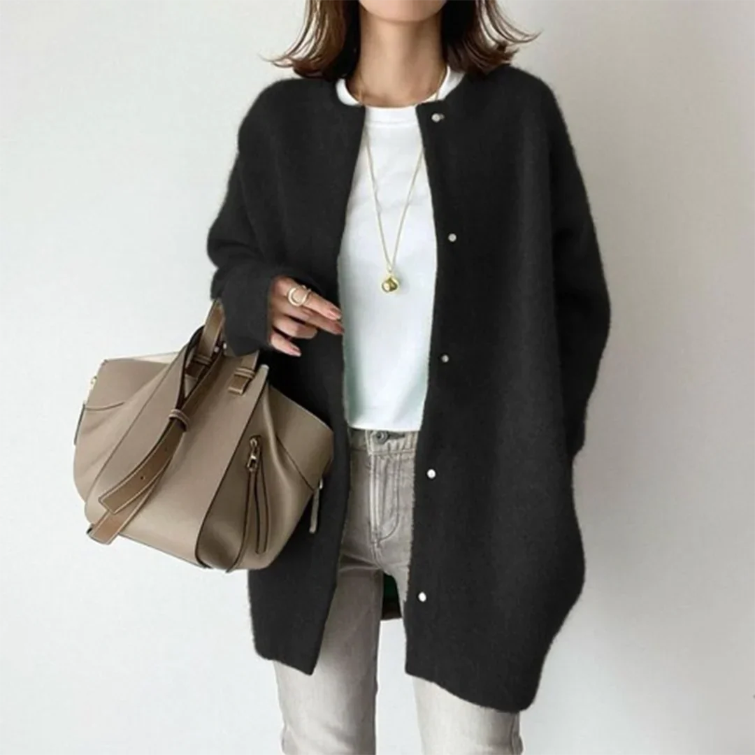 Gebreide Vest met Lange Mouwen en Knoopsluiting voor Dames - Warm en Comfortabel Herfst- & Wintergilet - Elegant en Casual Stijl - Veelzijdig voor Werk, School of Uitjes