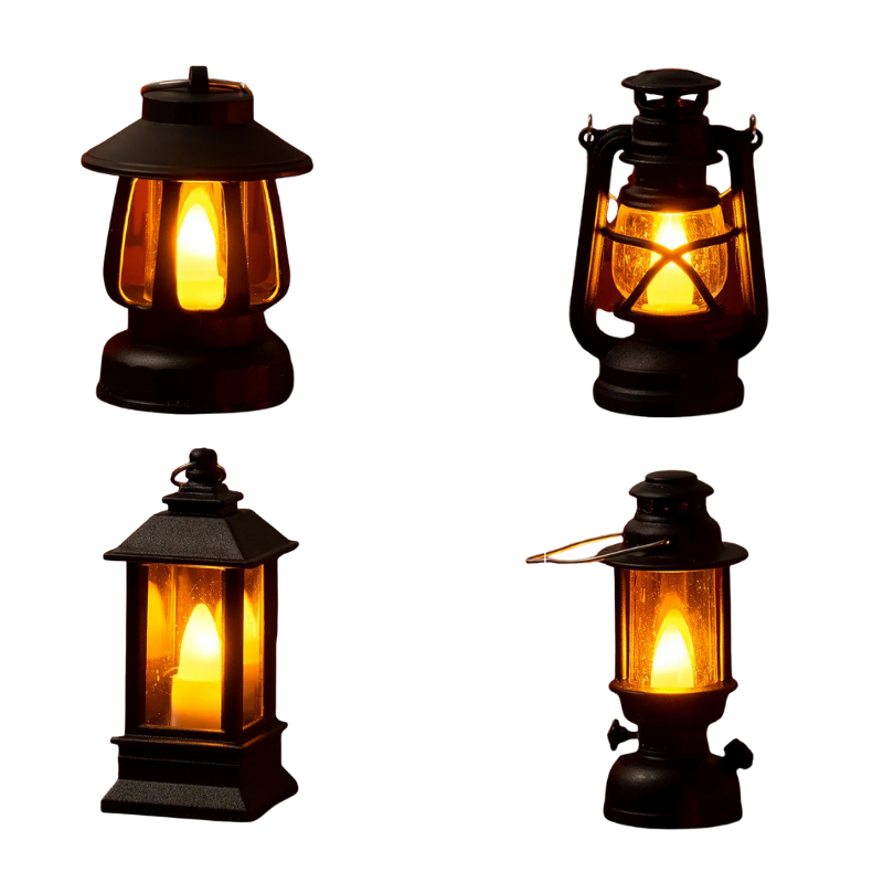 Mini LED Nachtlampje Retro Design Poppenhuisverlichting Warm Sfeerlicht Decoratief Miniatuurlamp Kinderkamer