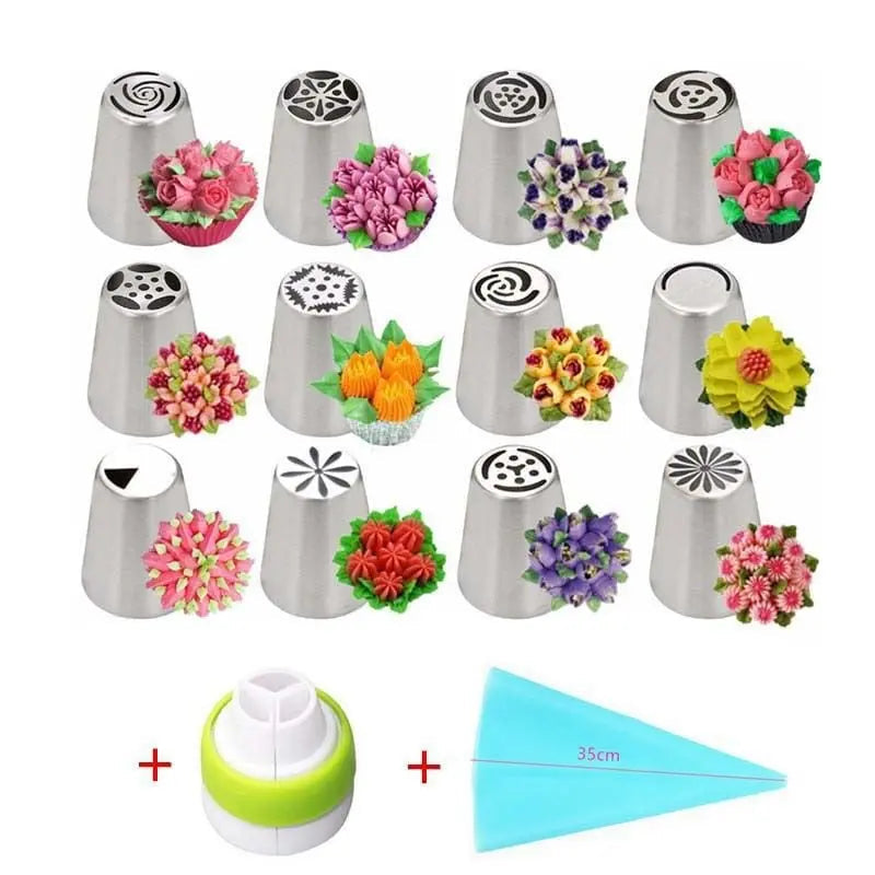 Spuitdüsenset voor Taartdecoratie met Bloemmotieven - Professionele Spuitmonden voor Prachtige Bloemen en Sierlijke Details